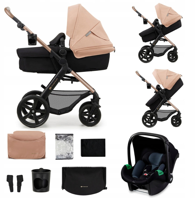 Kinderkraft Multifunctional Stroller 3in1 MOOV 2 with Seat MINK PRO Beige