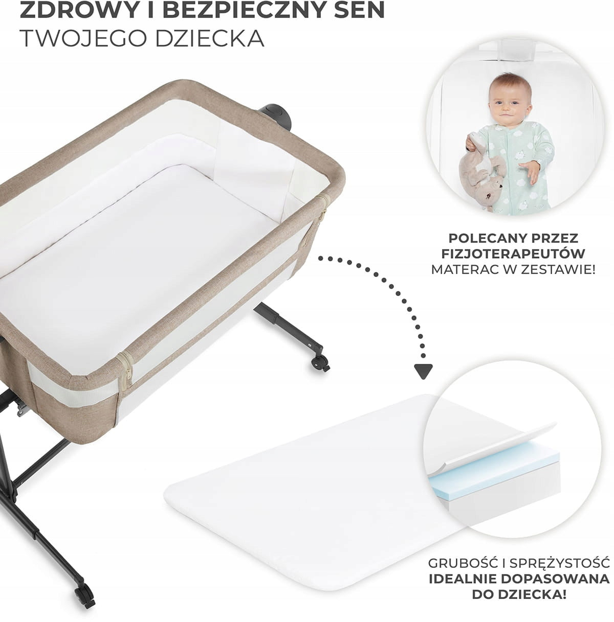 Kinderkraft Neste Up 2 - Baby Crib 2in1 Grey Manufacturer code 5902533924523