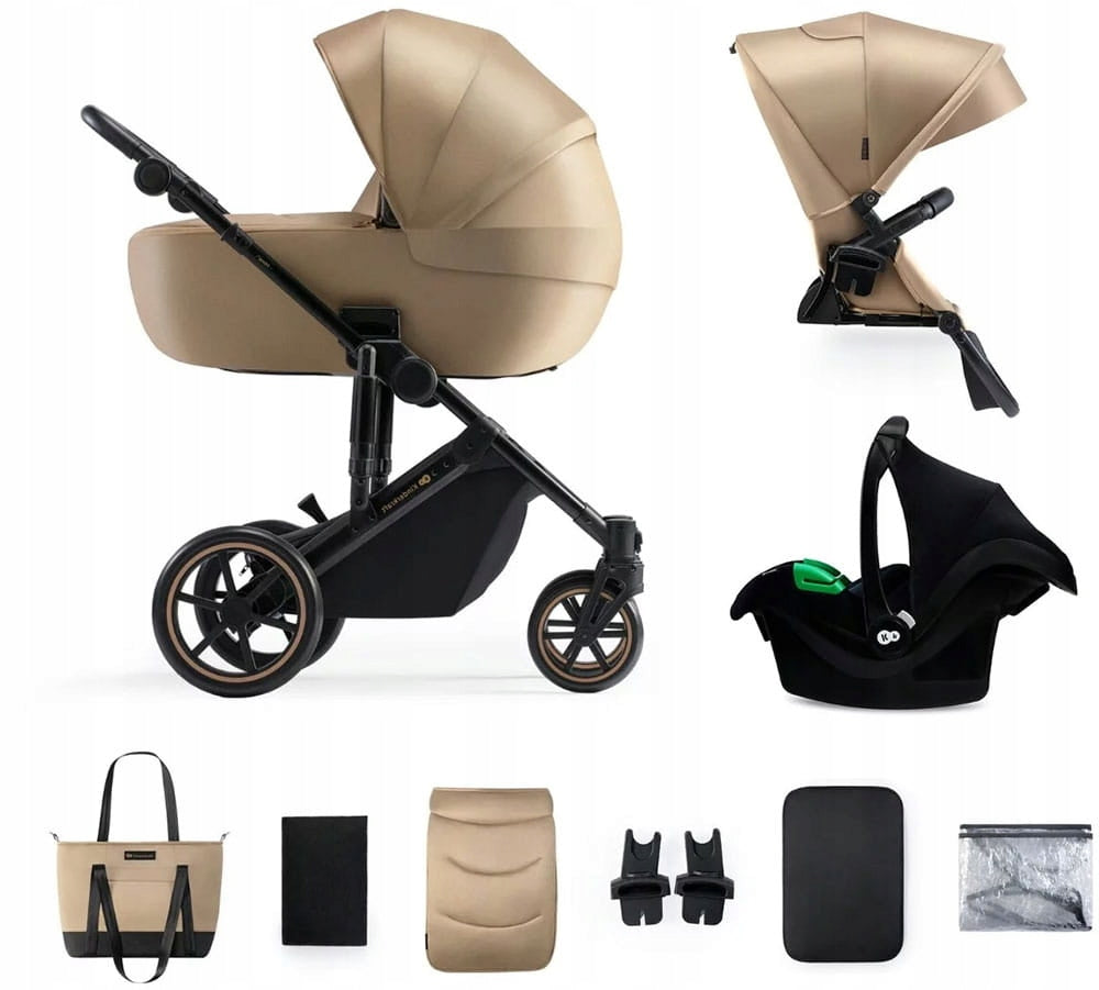 Kinderkraft Prime 2 Pro Baby Stroller 3in1 Set With Mink Pro Seat