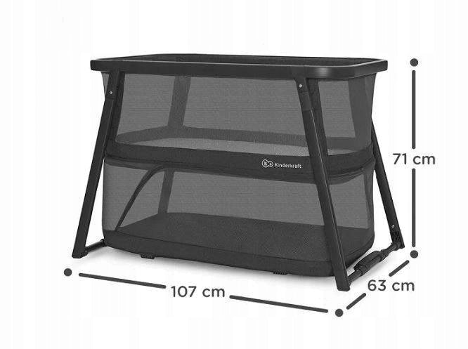 Kinderkraft Sofi Plus Travel Cot with Playpen Function Grey Color gray