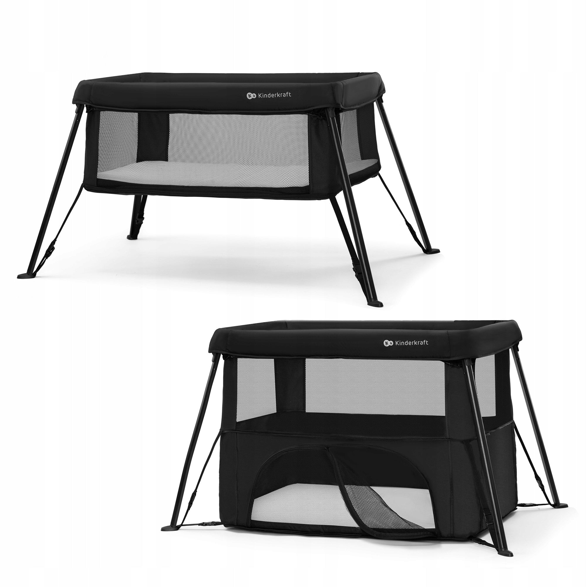 Kinderkraft Travel Cot for Children and Infants 3in1 CAMI Black
