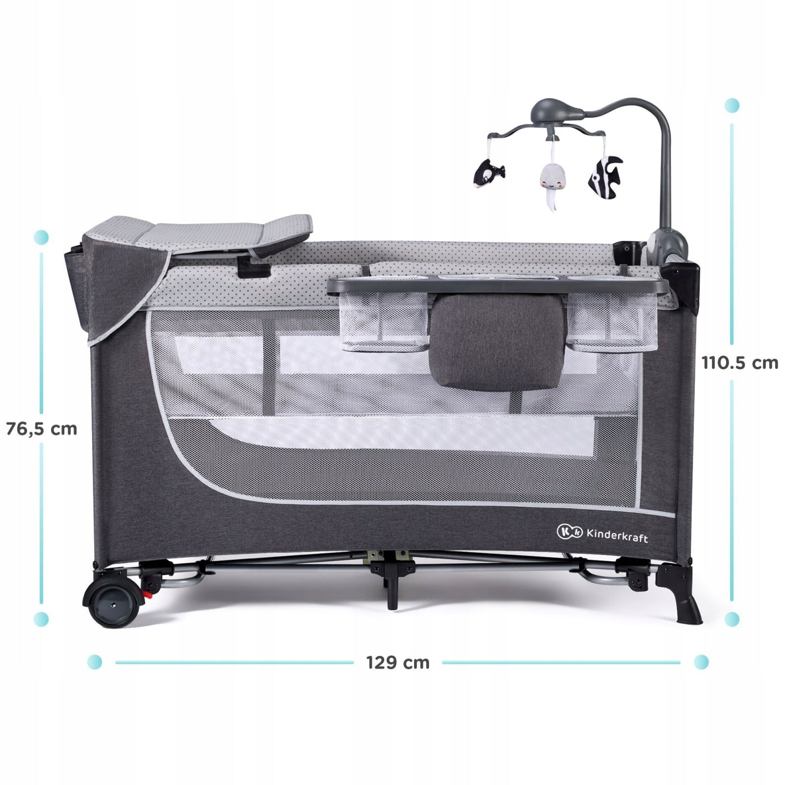 Kinderkraft Travel cot with accessories Leody grey Brand Kinderkraft