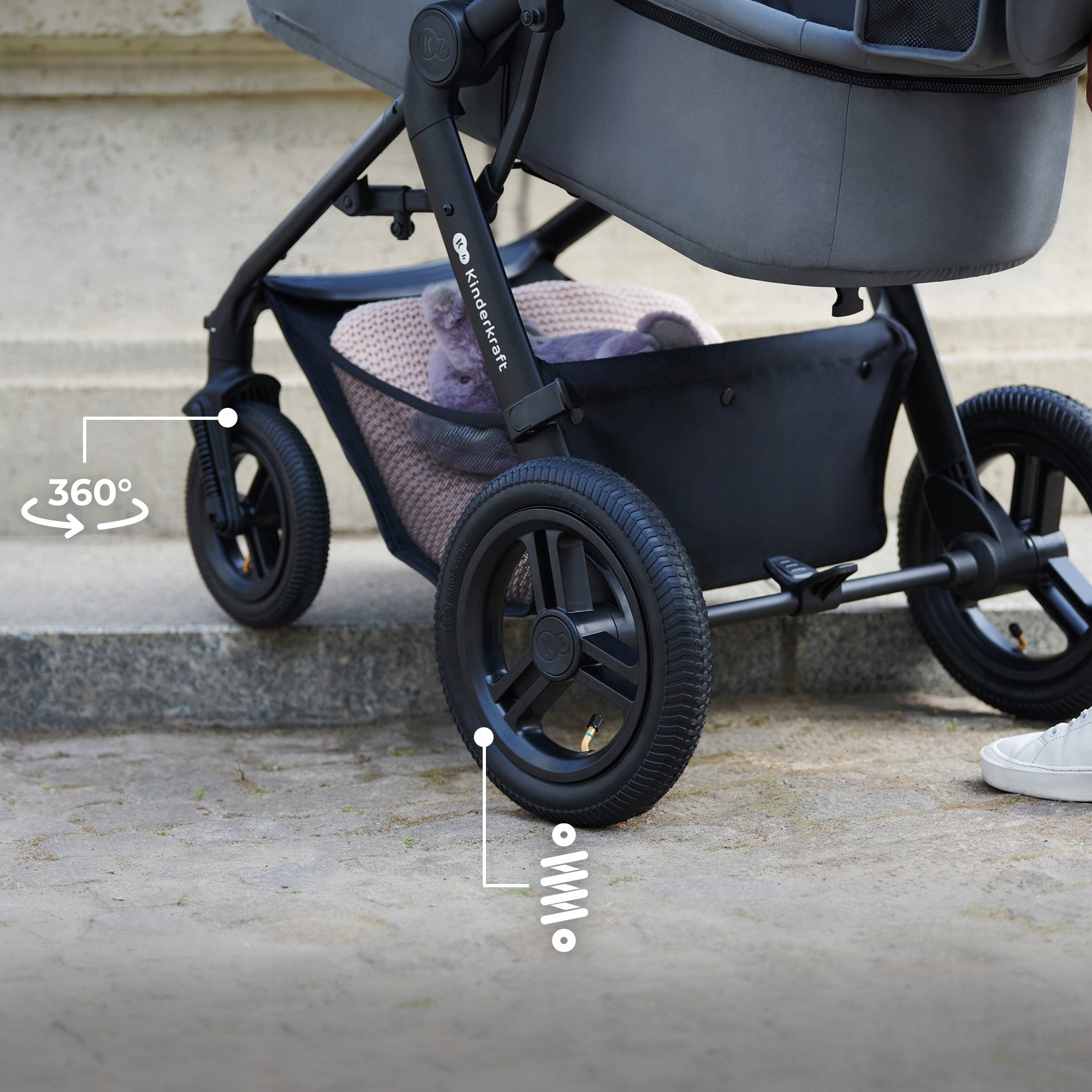 Kinderkraft Trolley Multifunctional 3in1 MOOV 2 AIR Seat MINK PRO Black Manufacturer code KSMOOV02BLK0000