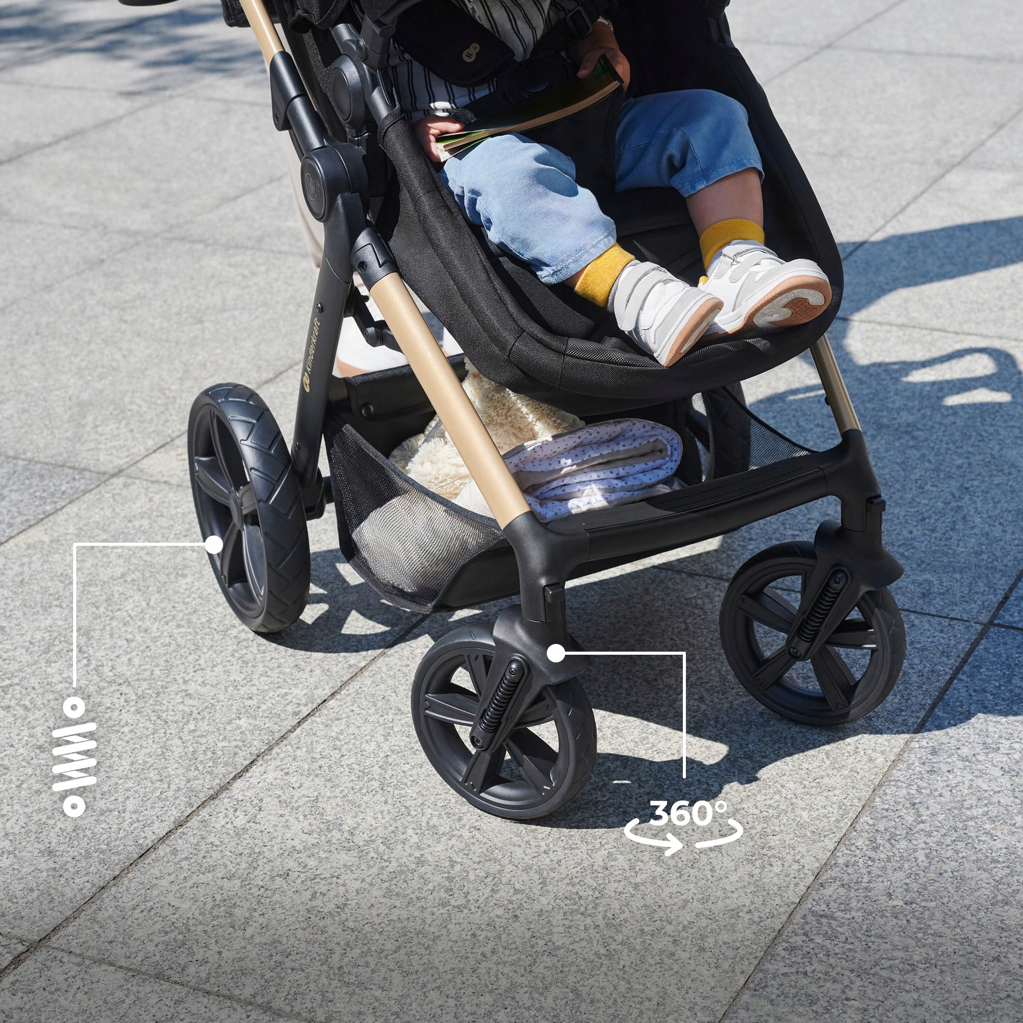 Kinderkraft Trolley Multifunctional 4in1 MOOV 2 Seat Base MINK PRO Grey Brand Kinderkraft