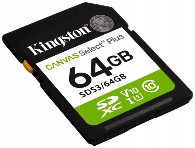Kingston 64GB SD Canvas Select Plus SDS3 Class 10 Fast Memory Card! Packaging status original