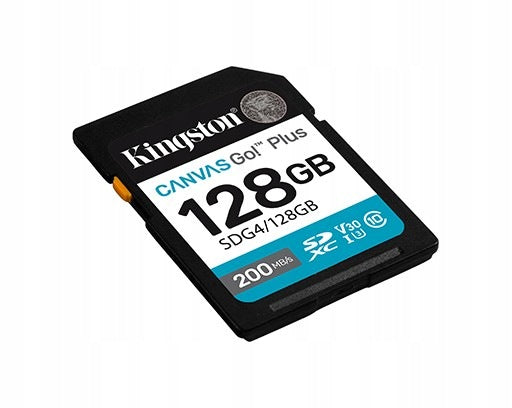 Kingston SD Memory Card 128GB Canvas Go Plus 200/MB/s C10 U3 V30 Manufacturer Kingston