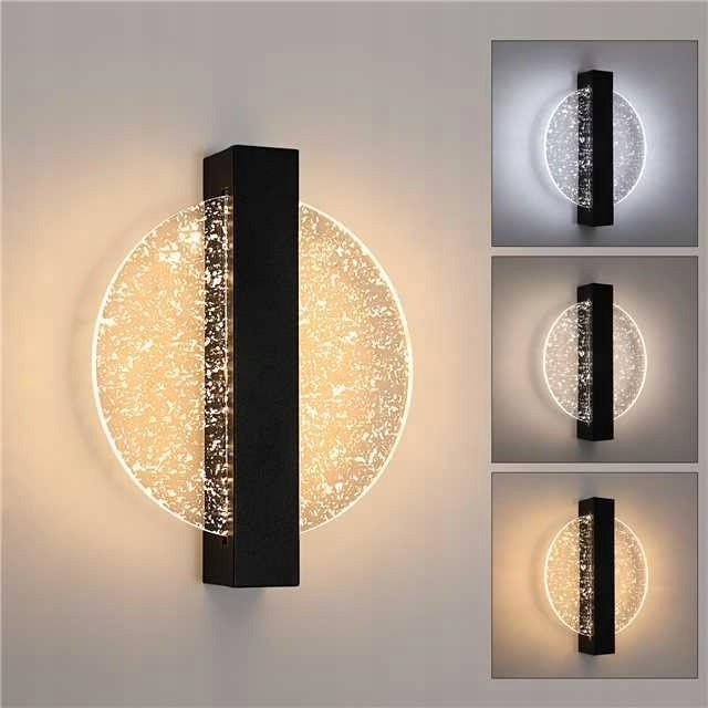 Kinkiet Scienny Led Lamp Czarny Wewnetrzny Nowoczesny 12W 1500LM