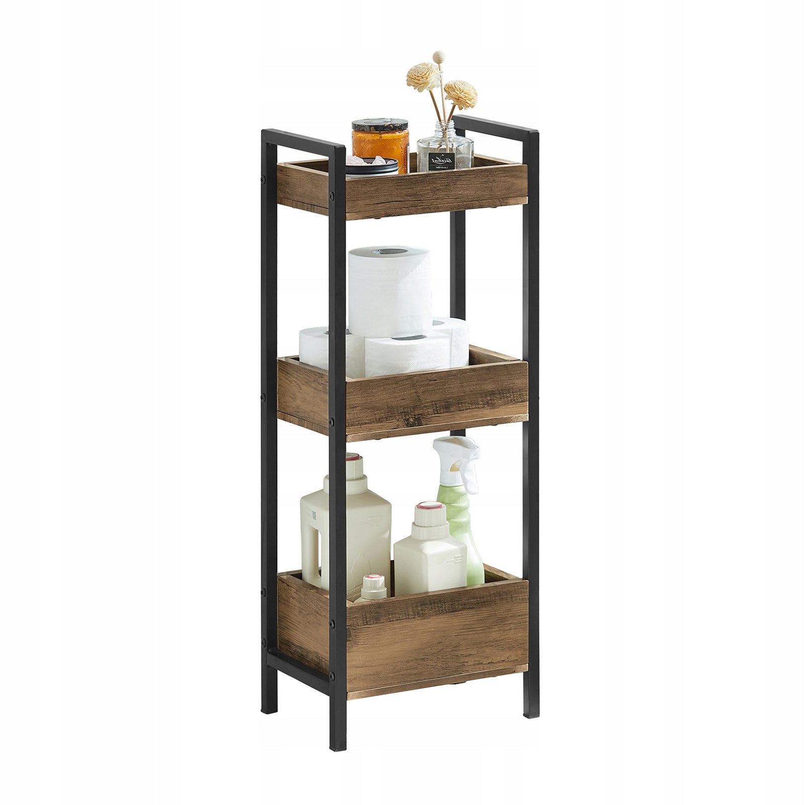 Kitchen Bathroom Shelf Loft Bookcase Side Rack Auxiliary FRG226-F
