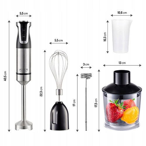 Kitchen Blender Handheld 1800W Turbo 20 Speed Settings Adler Brand ADLER