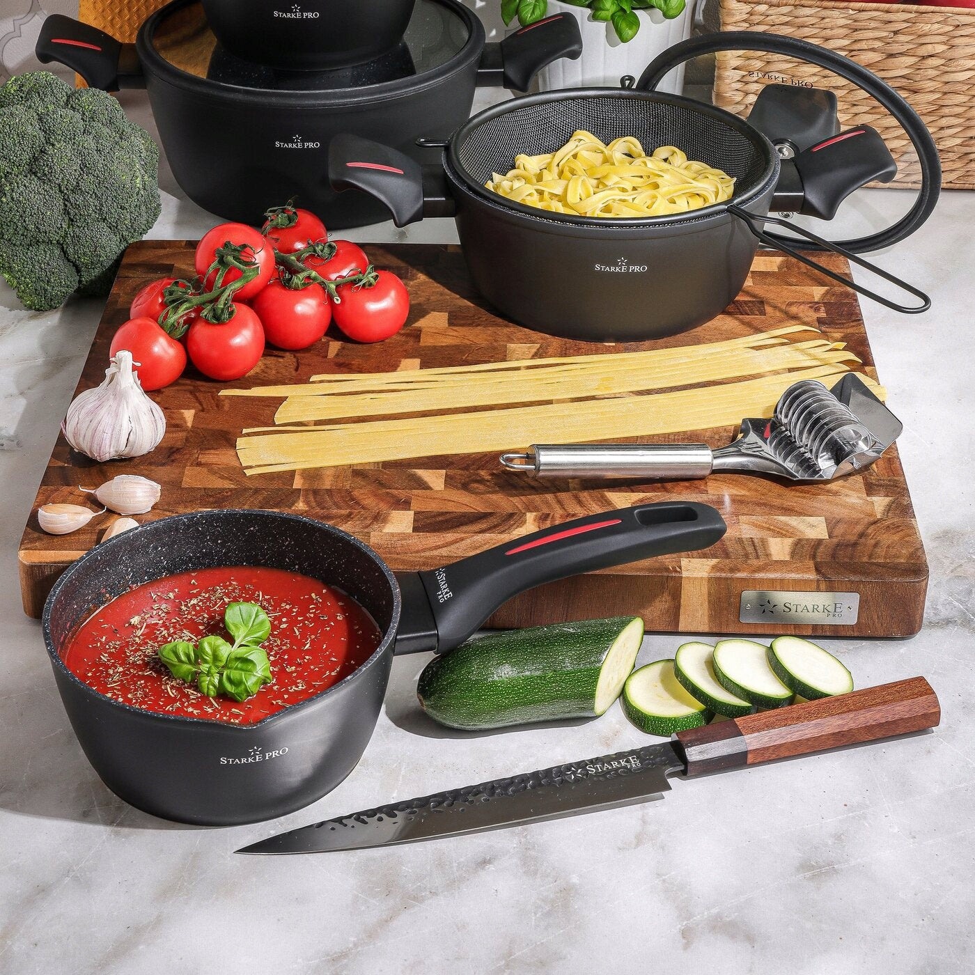 Kitchen KNIFE HARD STEEL UNIVERSAL SHARP Starke Pro Toshiro 20cm Brand Starke Pro