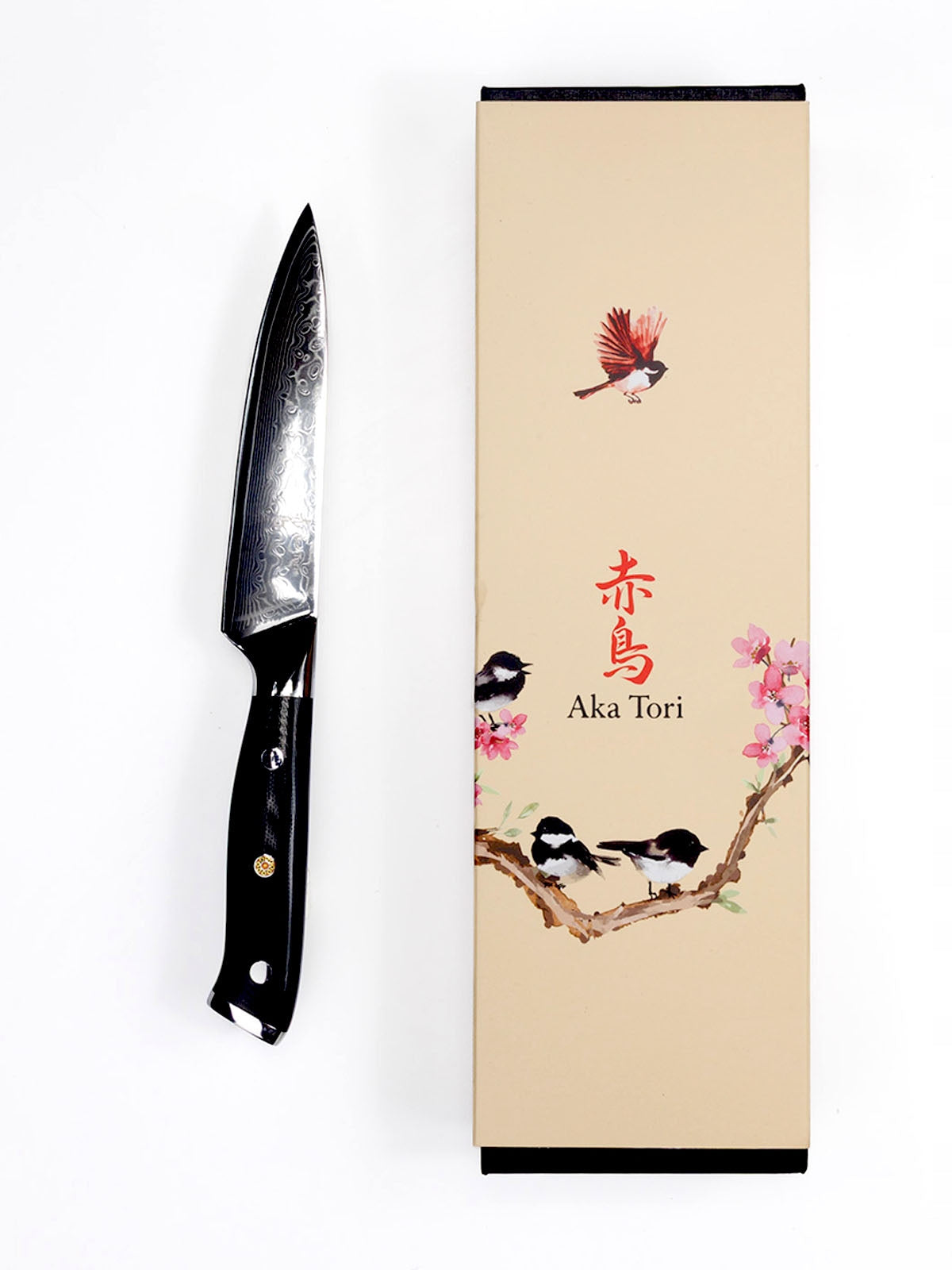 Kitchen Knife Japanese Universal Chef Aka Tori Sharp Steel 13 cm Packaging status original