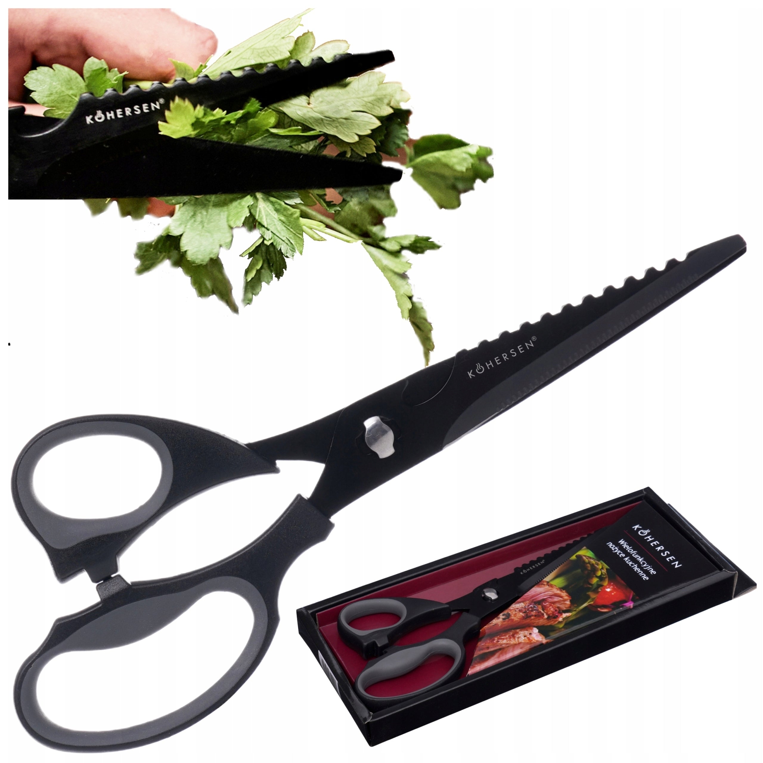 Kitchen Shears Scissors for Meat, Poultry, Fish, Herbs KOHERSEN Titanium