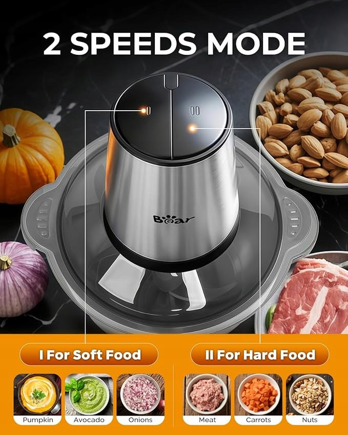 Kitchen Shredder BEAR 500W 2x1,8L Incisor 2 Gears BPA Free Packaging status original