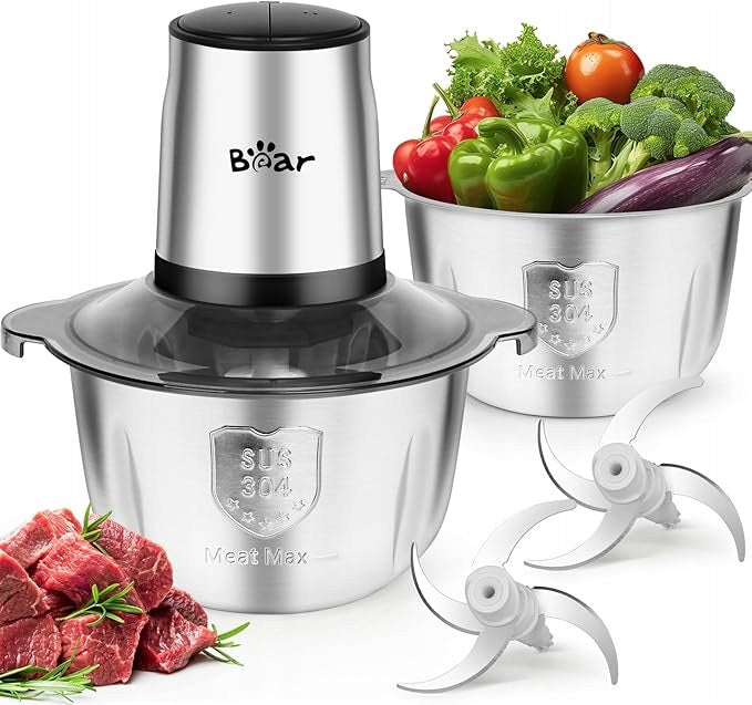Kitchen Shredder BEAR 500W 2x1,8L Incisor 2 Gears BPA Free