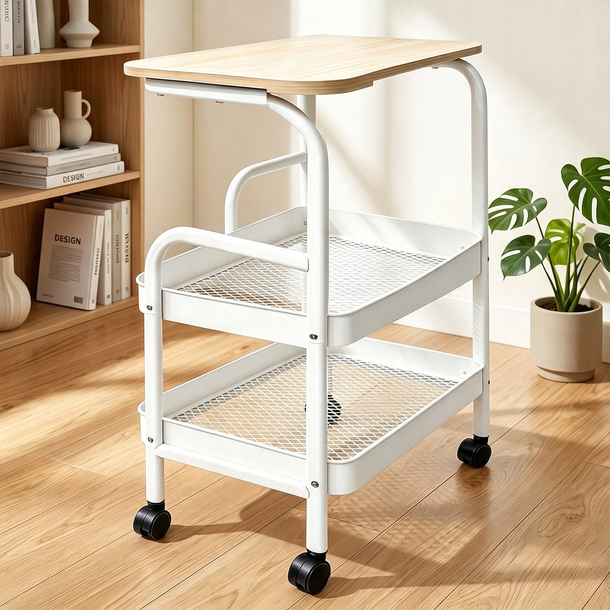 Kitchen Trolley on Wheels Mobile Cabinet Bookcase Portable Waiter Trolley Furniture depth 30 cm
