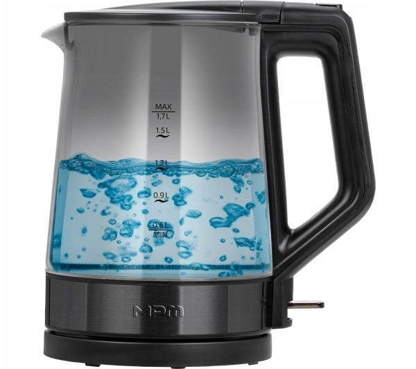 Kitchen kettle electric glass MPM MCZ-125 1,7L 2200W Black Brand MPM