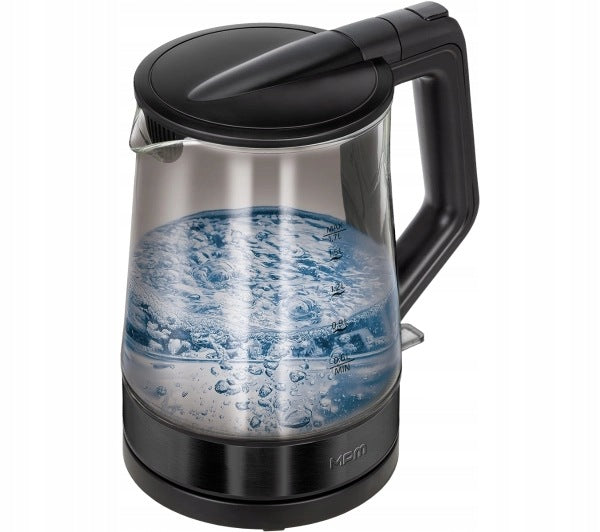Kitchen kettle electric glass MPM MCZ-125 1,7L 2200W Black Packaging status original