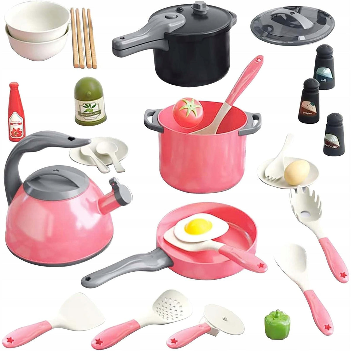 Kitchen set FOR CHILDREN toy dishes spices tableware LARGE SET
