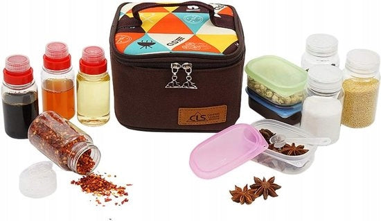 Kitchen set with 4 herbal containers, 3 bottles of oil, 3 fresh here
