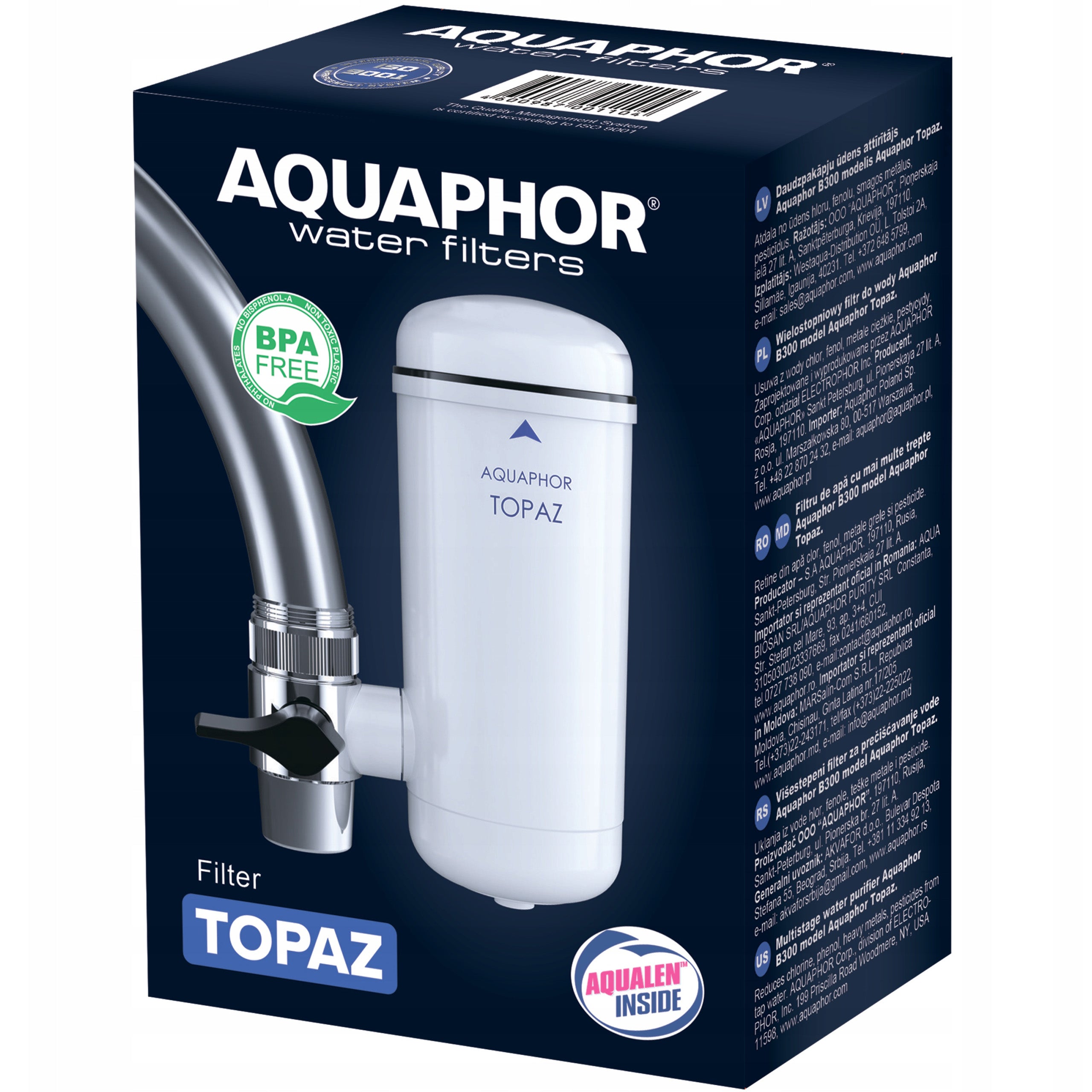 Kitchen water purifying tap filter AQUAPHOR TOPAZ 750 l