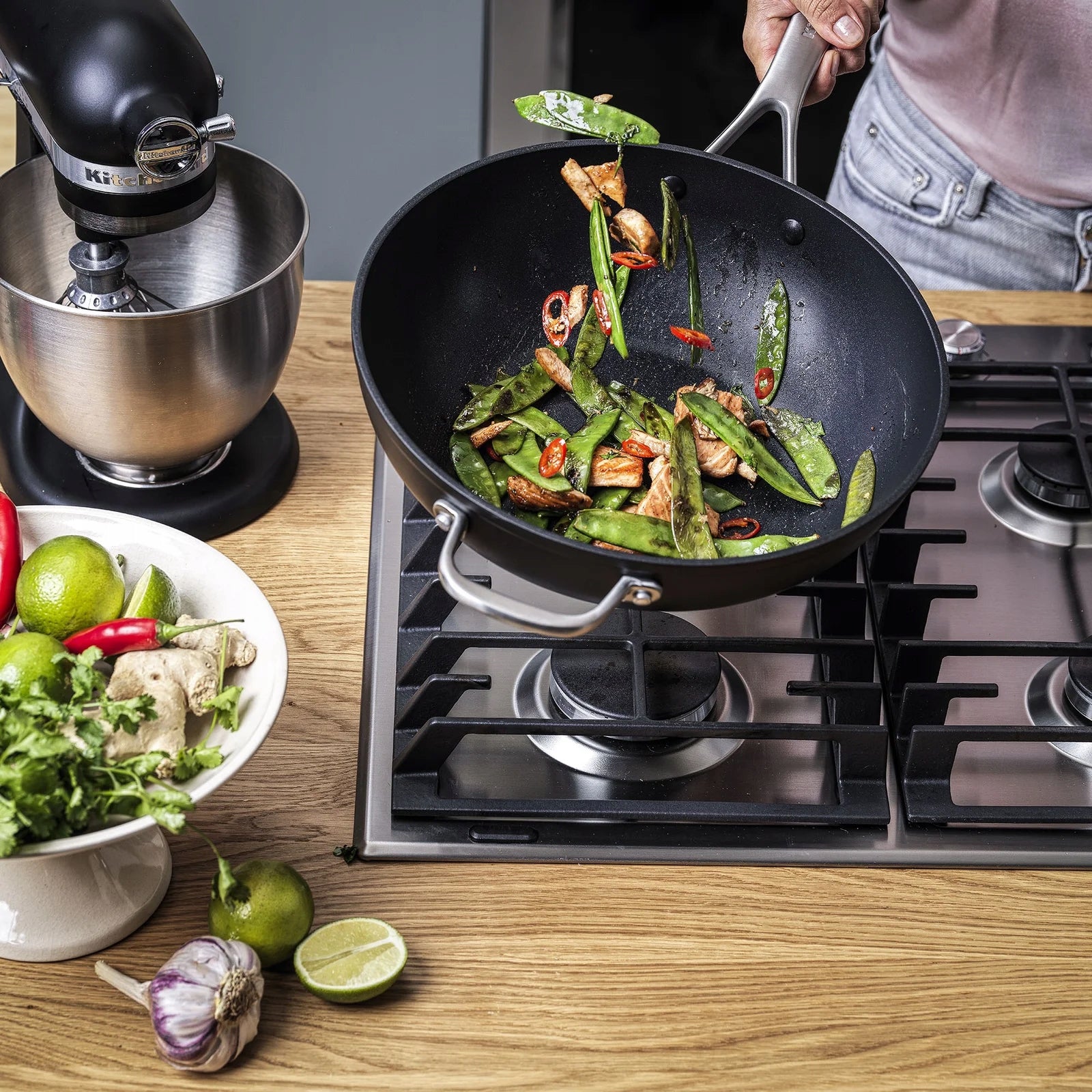 KitchenAid Forged Hardened Wok Large Deep Pan 30cm Nonstick Manufacturer code CC005696-001