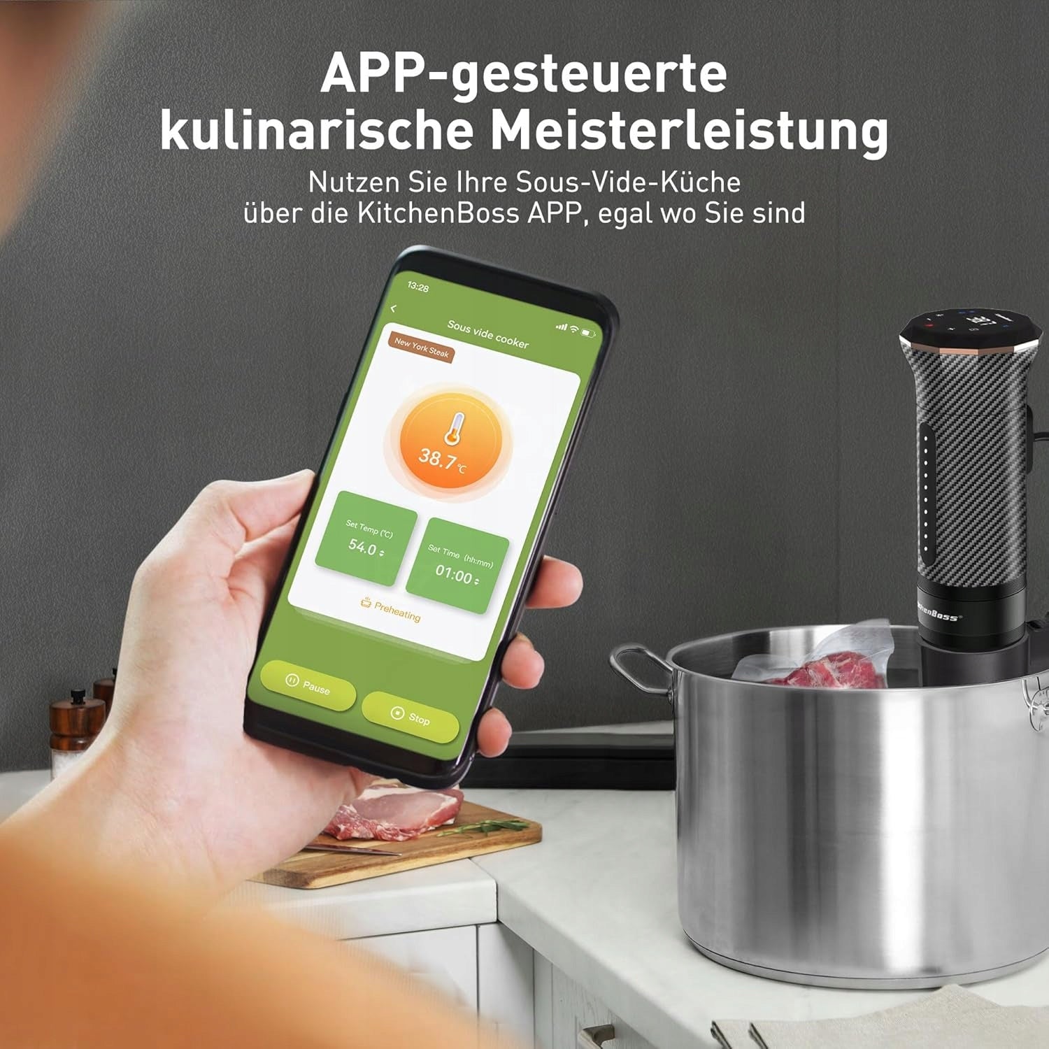 KitchenBoss G300PT Sous Vide Machine WiFi1100W, LED Display Manufacturer code G300PT-EU