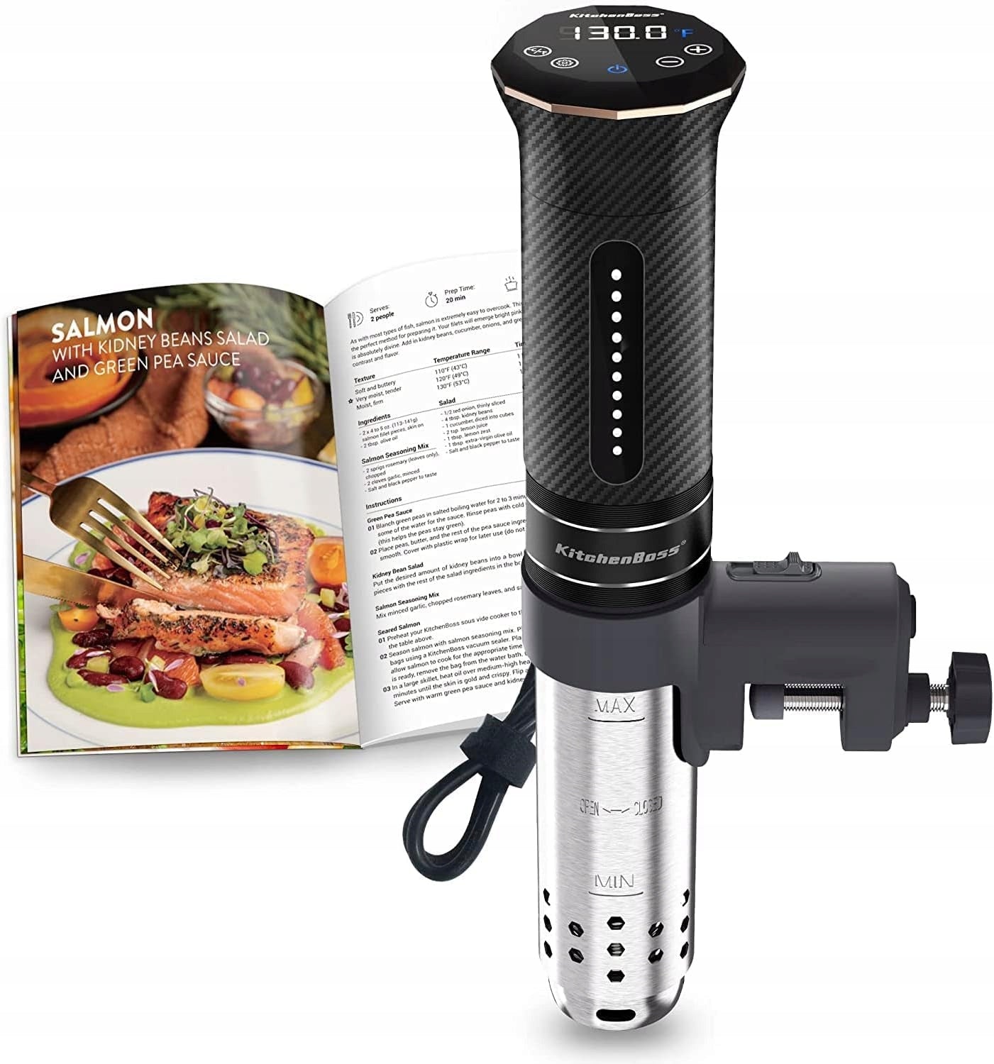 KitchenBoss G300T Sous Vide Stick 1100W, IPX7 Waterproof