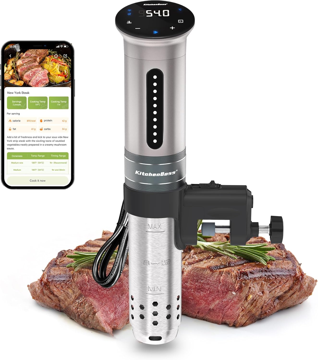 KitchenBoss G310PS sous vide device silver 1100 W