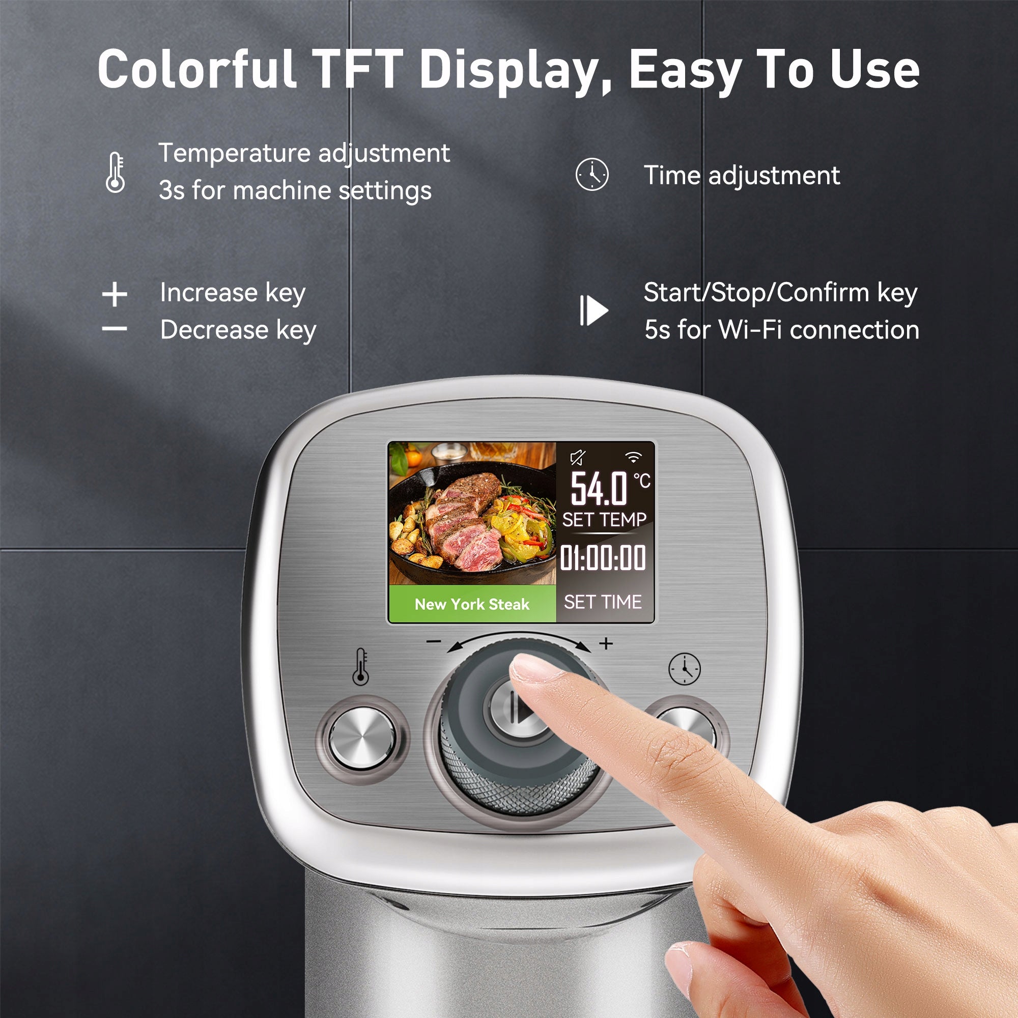 KitchenBoss WiFi Sous Vide Device IPX7, 40-90, TFT, 1100 Brand KitchenBoss