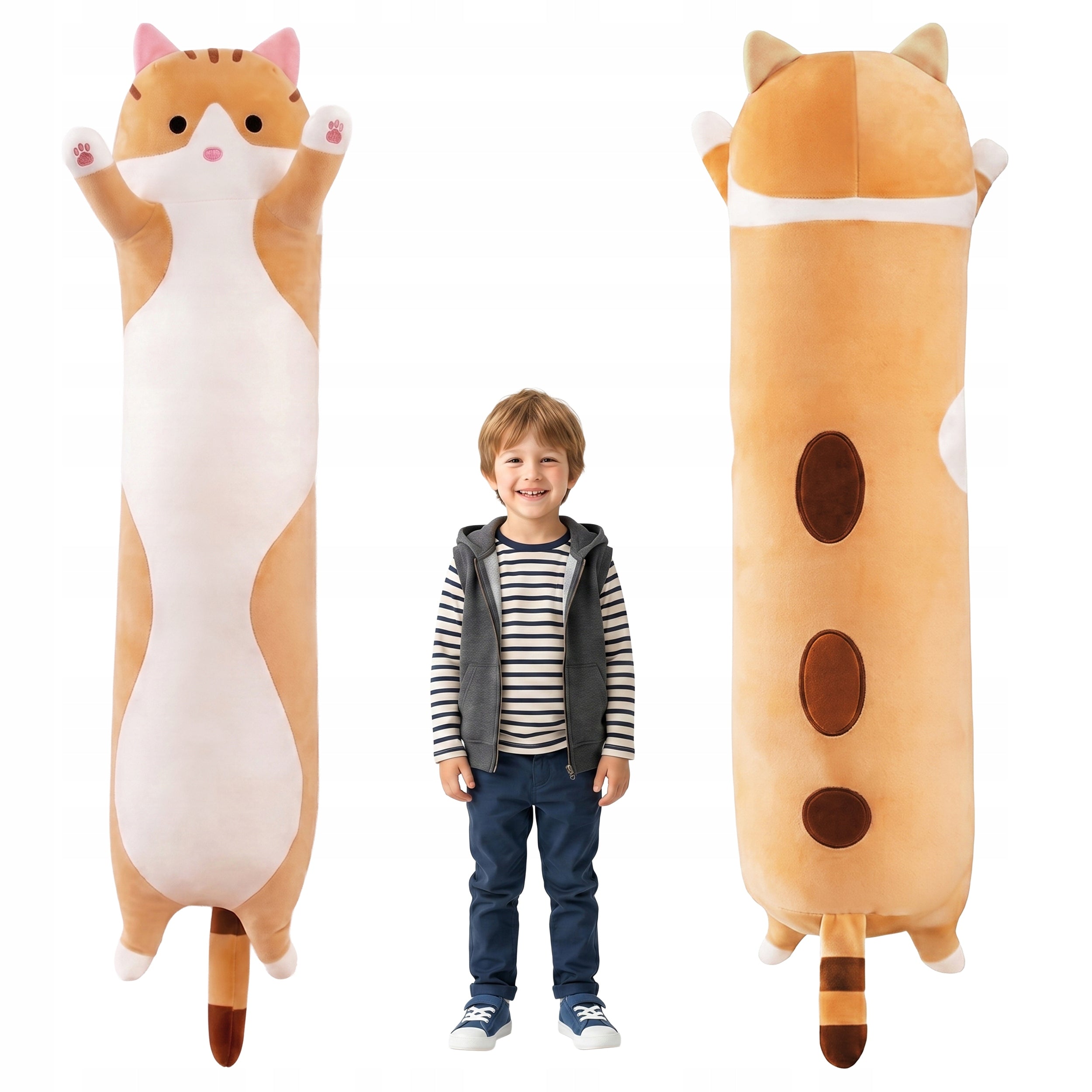 Kitten Cat Plush Toy Mega Long Pillow Soft Toy For Children 110cm XXXL