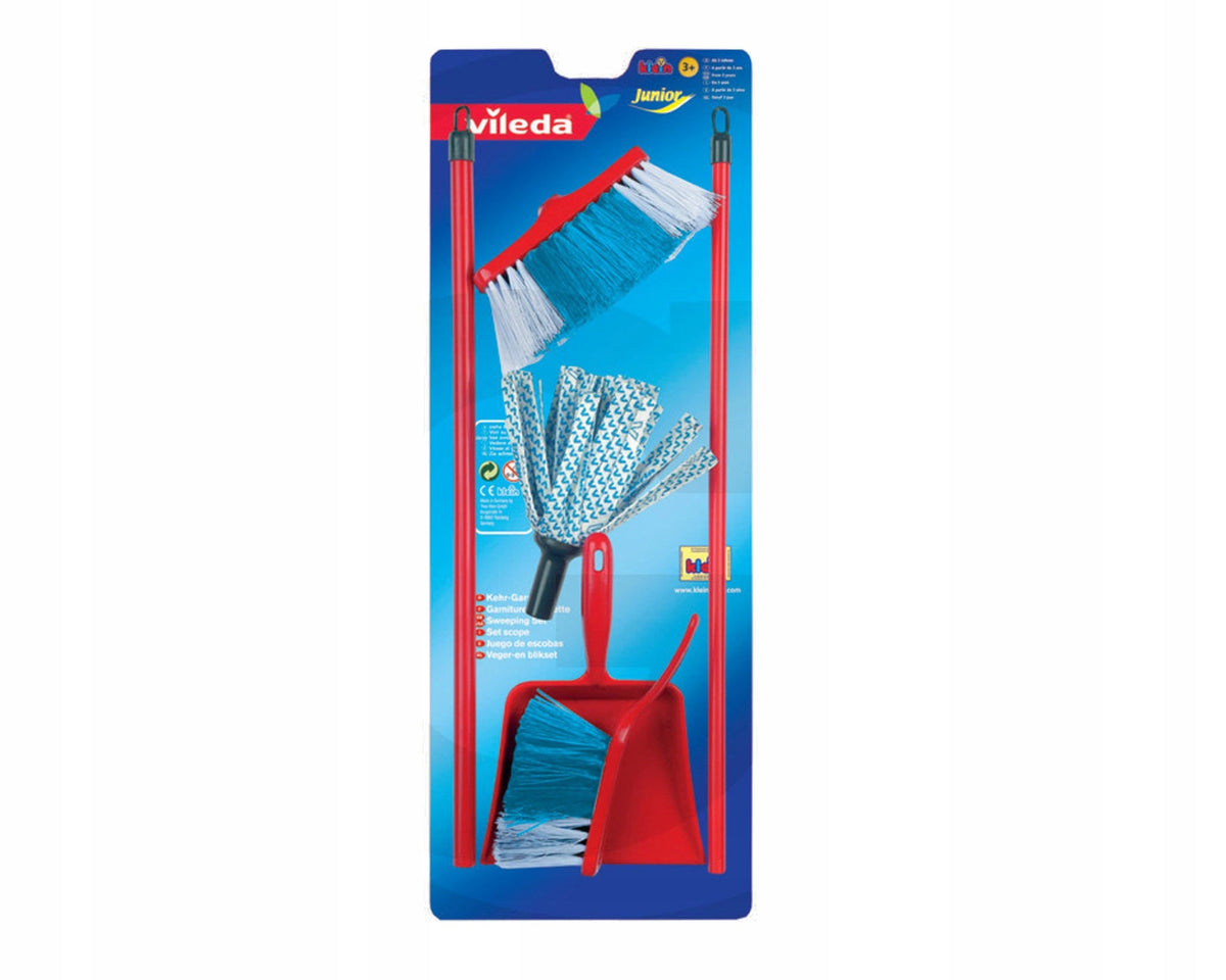 Klein 6706 Vileda toy mop with dustpan and dustpan for children