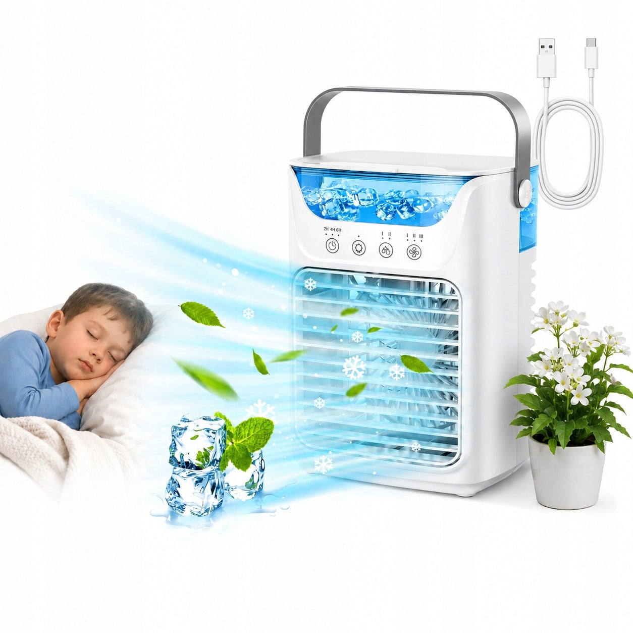 Klimatyzer Przenośny FrostAir Max 3w1 USB Wentylator Chłodzący