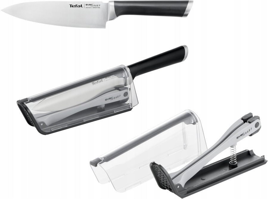 Knife 16,5 cm TEFAL EverSharp with sharpener stainless steel