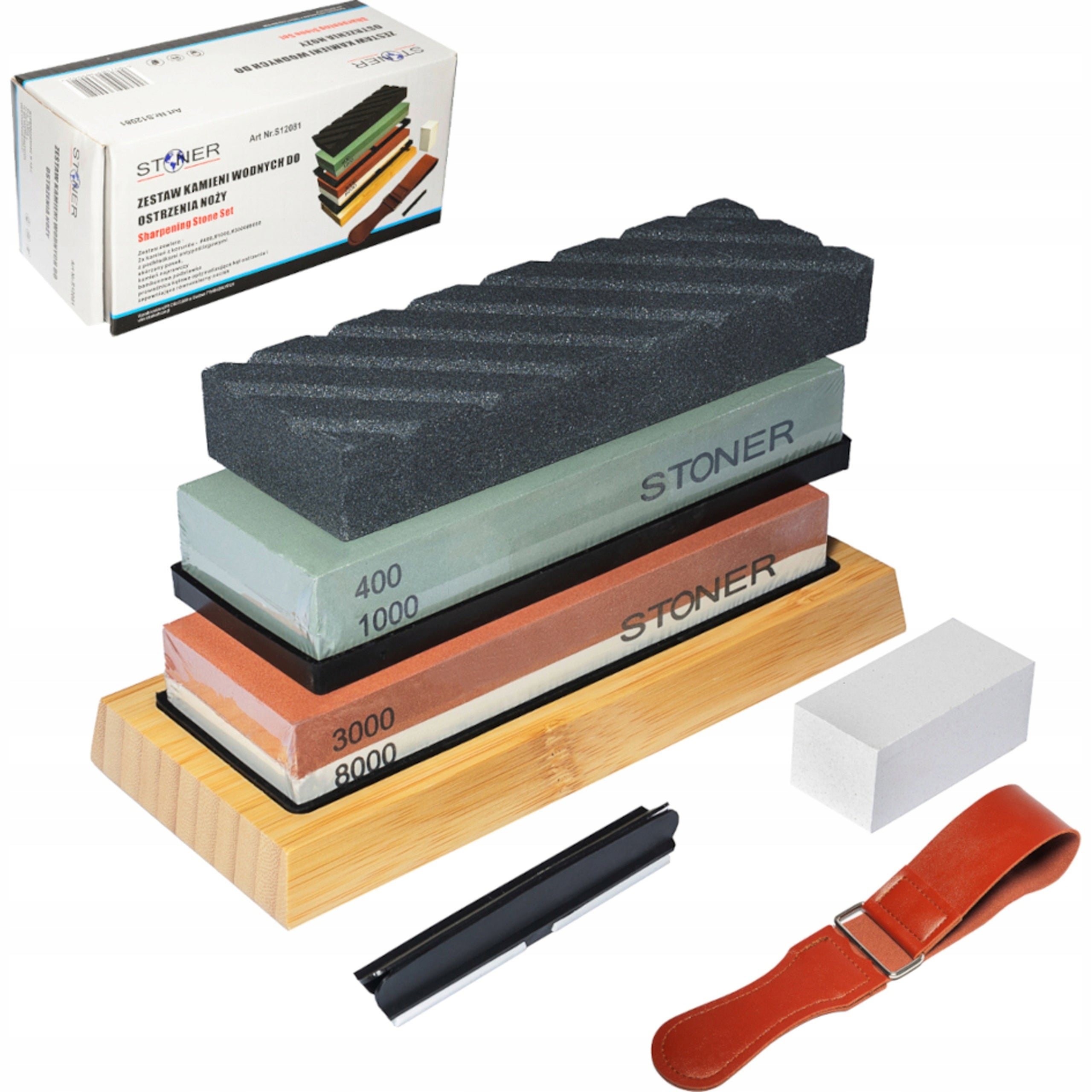 Knife Sharpener Stoner water stone set 11 el 400/1000 3000/8000