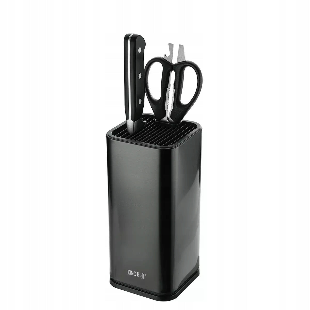 Knife block black, steel KingHoff Product height 23.3 cm