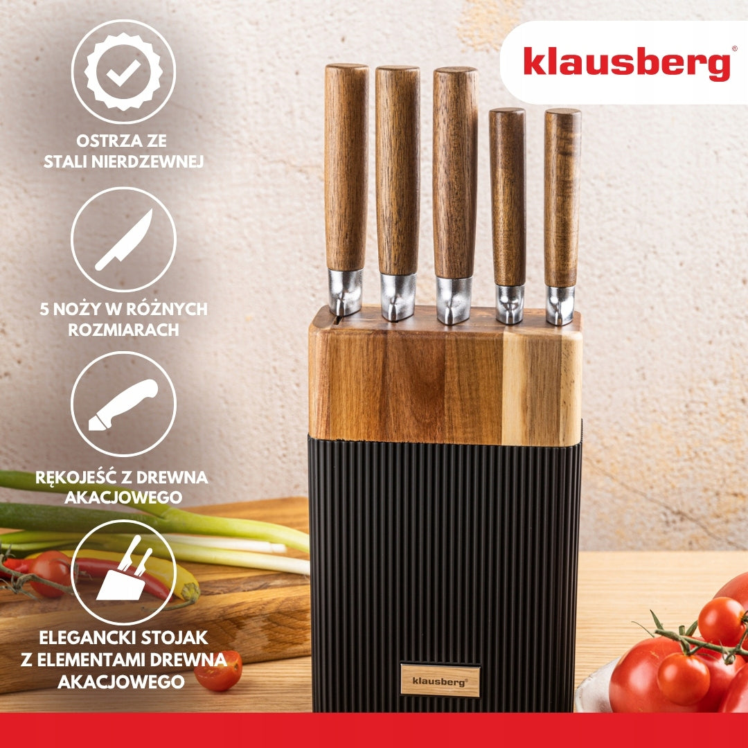 Knives Set of Knives 6 el. stand acacia, wooden handles KLAUSBERG KB-7981 Manufacturer code KB-7981