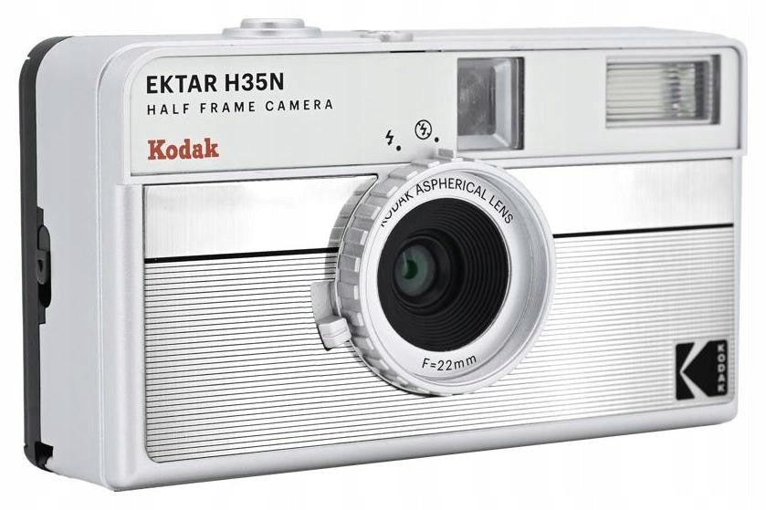 Kodak half-frame analog camera EKTAR H35N Camera Striped Silver Brand Kodak
