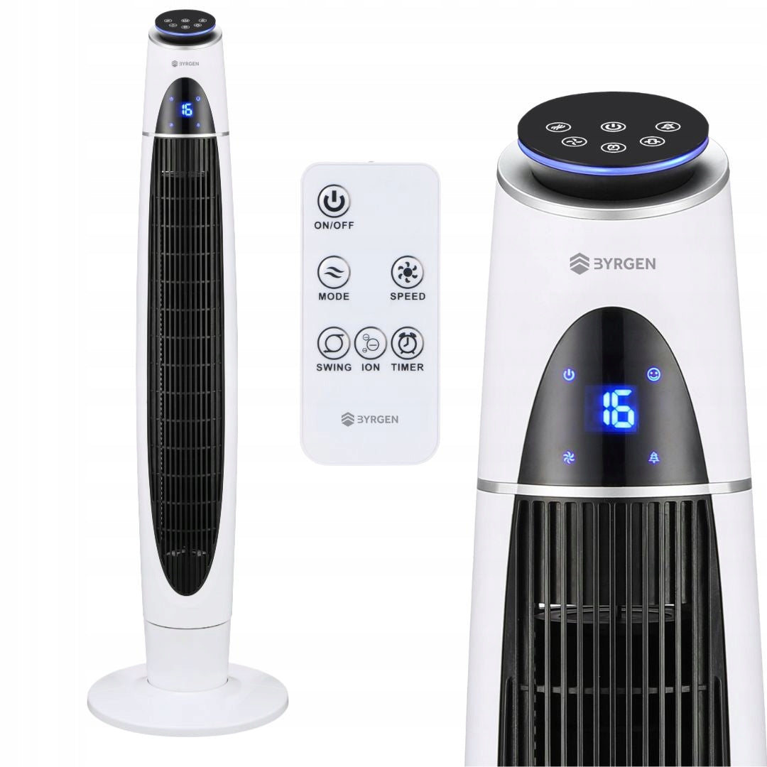 Kolumnowy Wentylator 110cm BYRGEN Oscylacja LED AROMA Jony