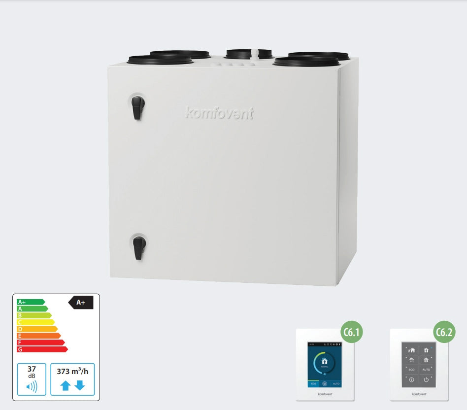 Komfovent Domekt R 400 V C6M 2nd Generation Ventilation Unit Product weight with unit packaging 49 kg