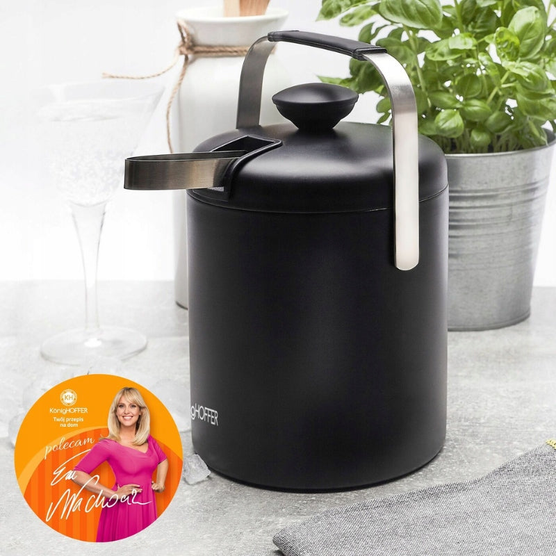Konighoffer Ice bucket with pliers Lugo 1,3L black matt Manufacturer KonigHOFFER