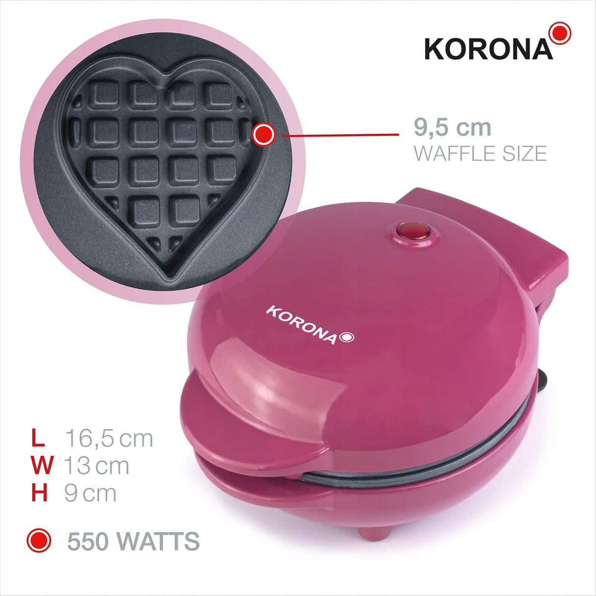 Korona 41006 Mini heart-shaped waffle iron Brand Korona