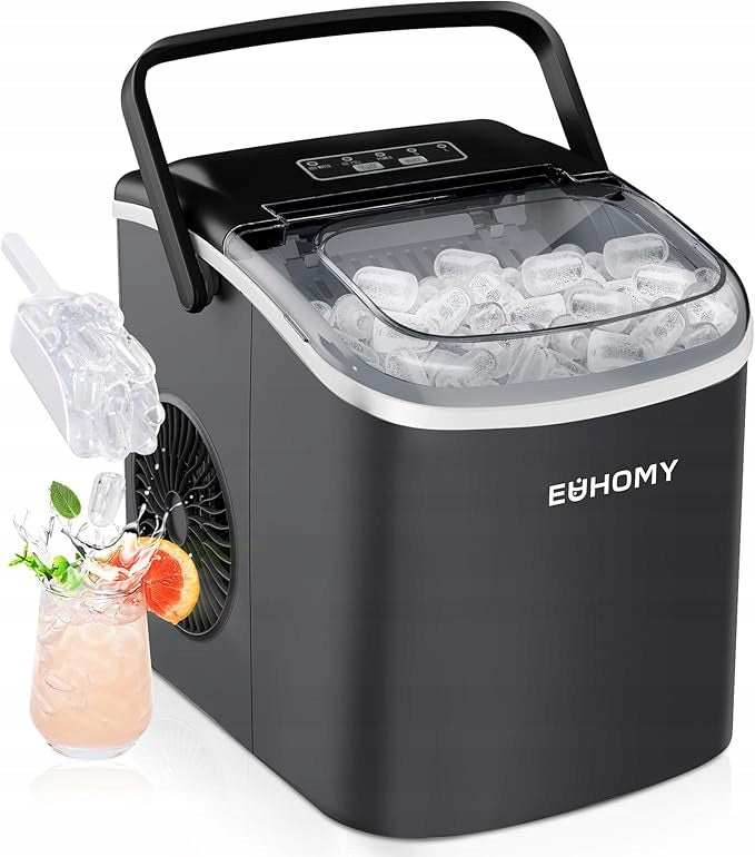 Kostkarka do lodu EUHOMY 12kg/24h Automatyczne czyszczenie czarny