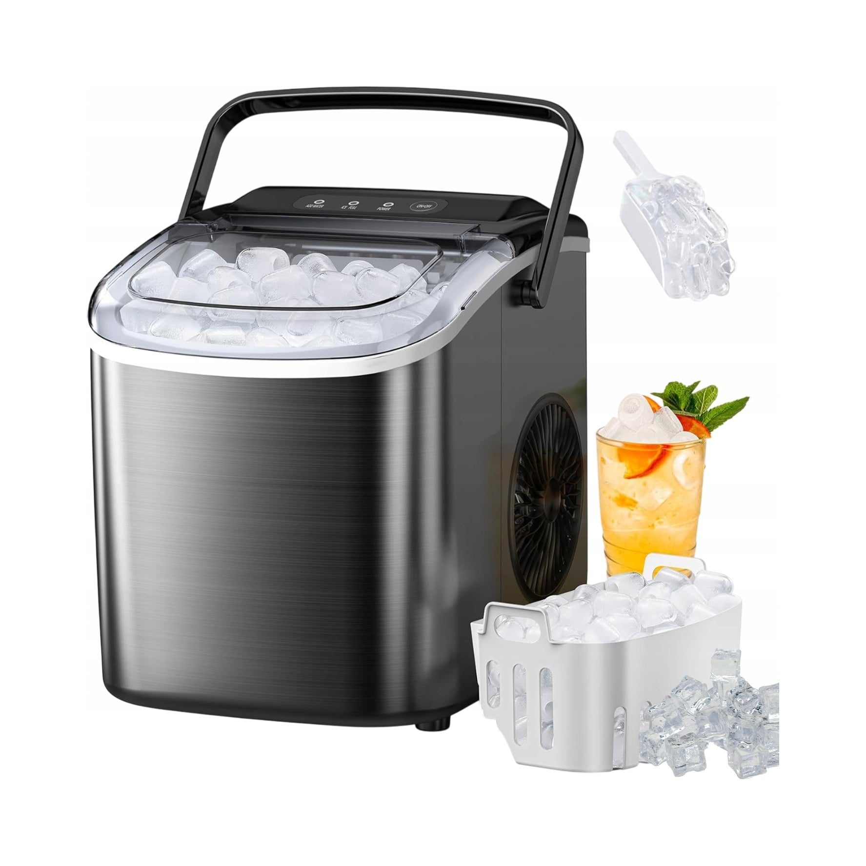 Kostkarka do lodu Ice Cube Maker czarna 12 kg/24 h