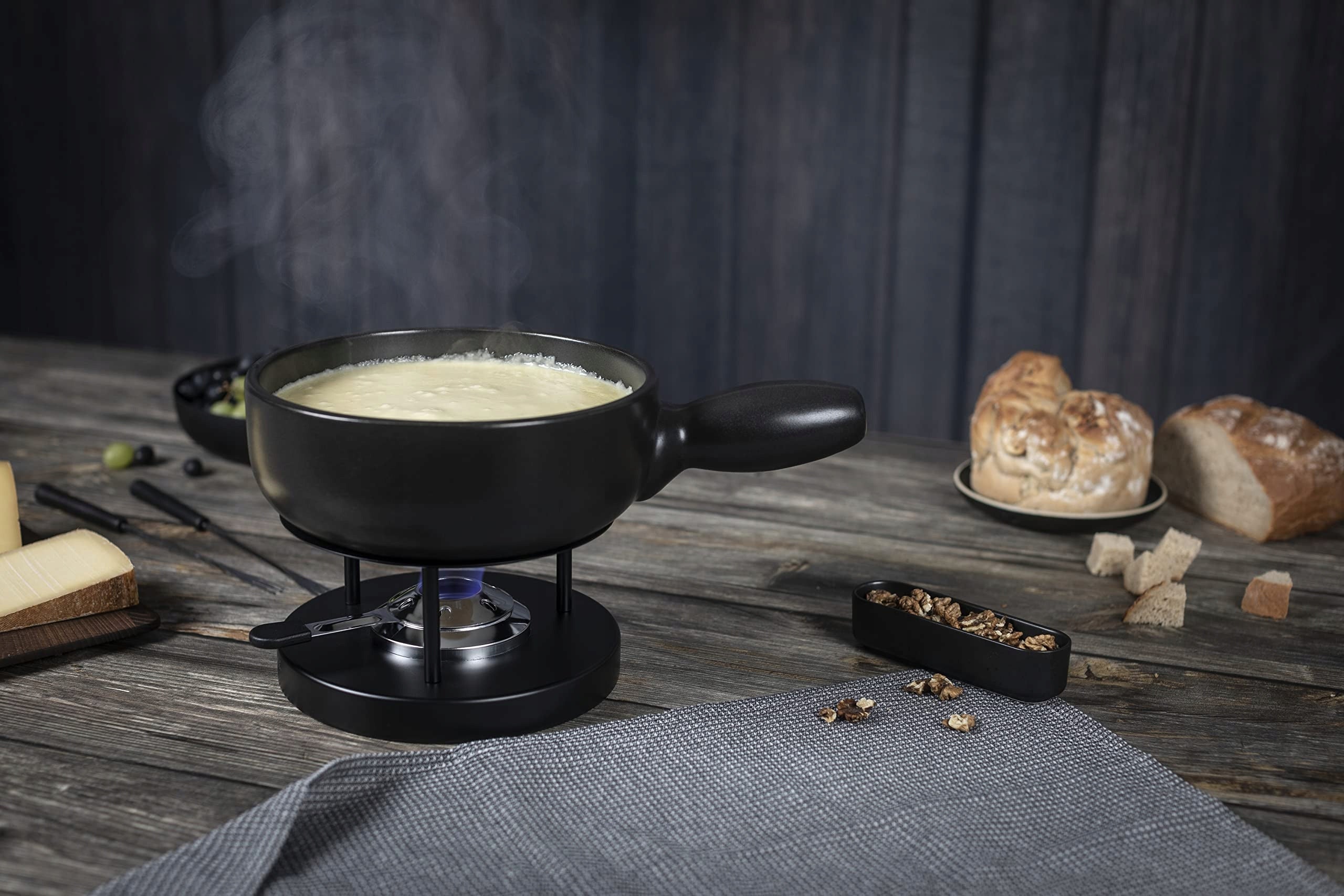 Kuhn Rikon Caquelon Induktion Classic black 23 cm clay fondue Brand Kuhn Rikon
