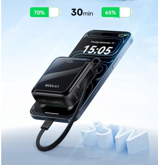 Kuulaa Mini Powerbank 10000mAh, Powerbank with fast charging 35W light Manufacturer code mini powerbank z kablem