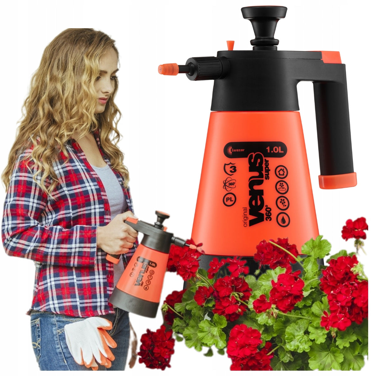 Kwazar Sprayer Venus Super 360 1L manual for flower plant care