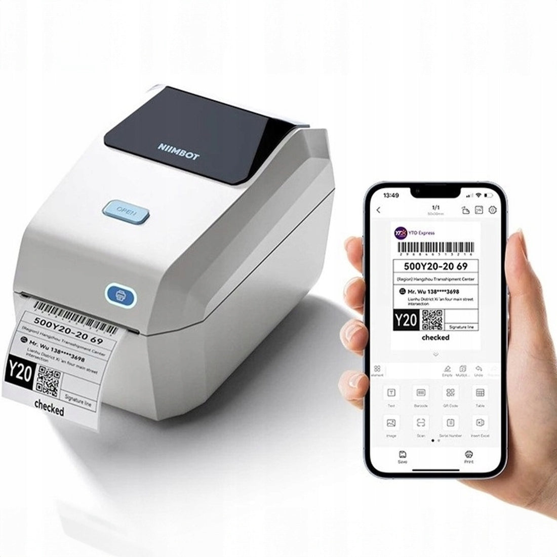 LABEL PRINTER NIIMBOT K3 THERMAL BLUETOOTH USB 203 DPI DURABLE PRINT