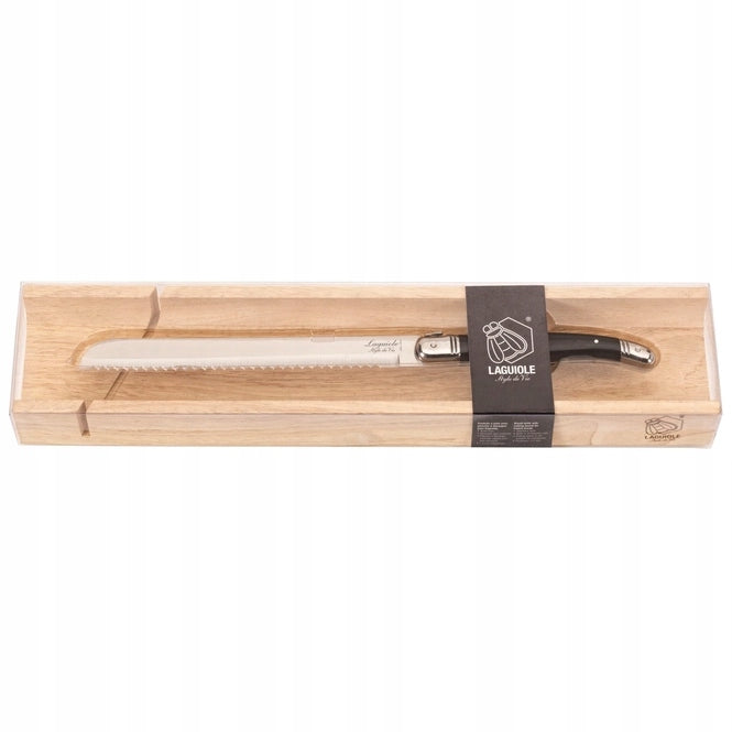 LAGUIOLE BREAD KNIFE SLICING BREAD ROLLS LONG SHARP WITH PREMIUM BOARD