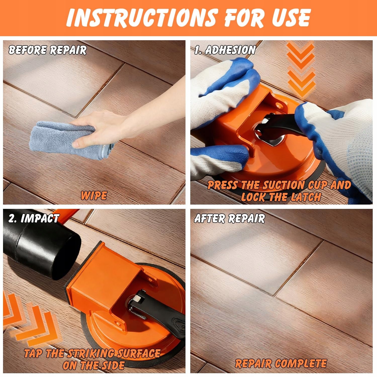 LAMINATE FLOOR REPAIR TOOL SUCTION CUP 12CM STEEL RUBBER STRONG DURABLE Disc diameter (mm) other