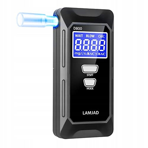 LAMJAD Breathalyzer with 10 mouthpieces and digital display